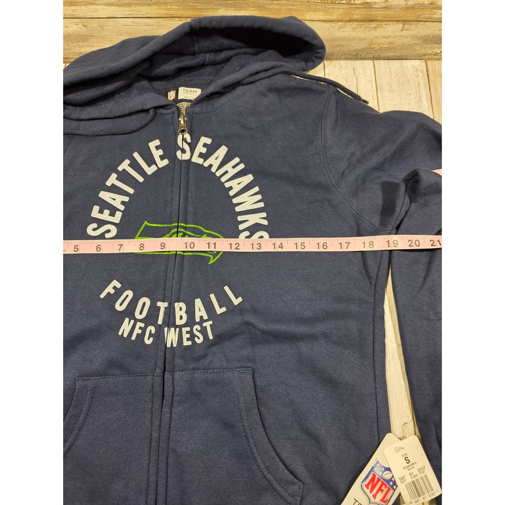 NFL Team Apparel Seattle Seahawks Womens Navy Blue Full Zip Hoodie Small NWT - Picture 2 of 10